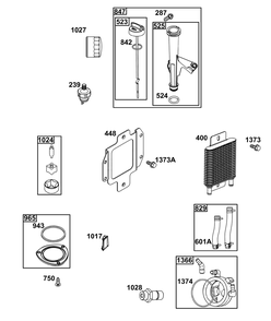 Lubrication Group Diagram and Parts List for 49R977-0015-B5 400000 - 699999 Briggs and Stratton Engine